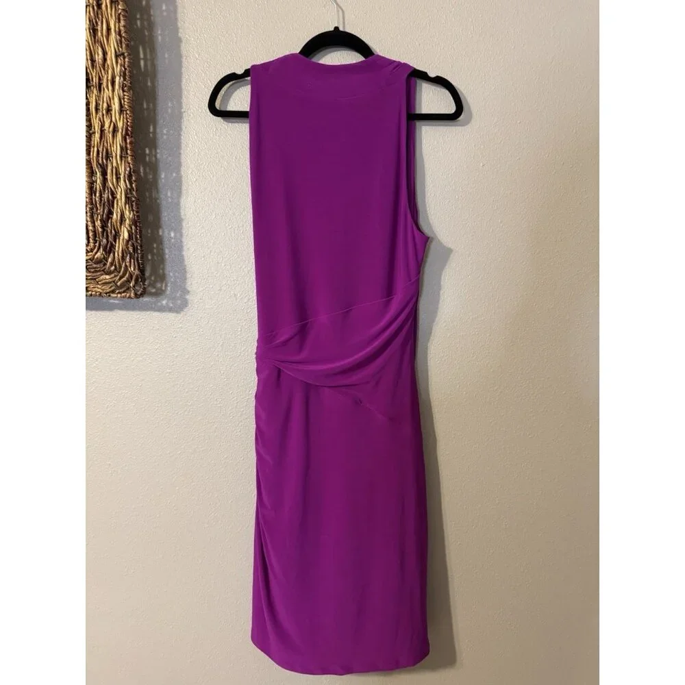 Ralph Lauren Dress 12 Magenta Purple Pink Stretch Sleeveless V Neck Washable